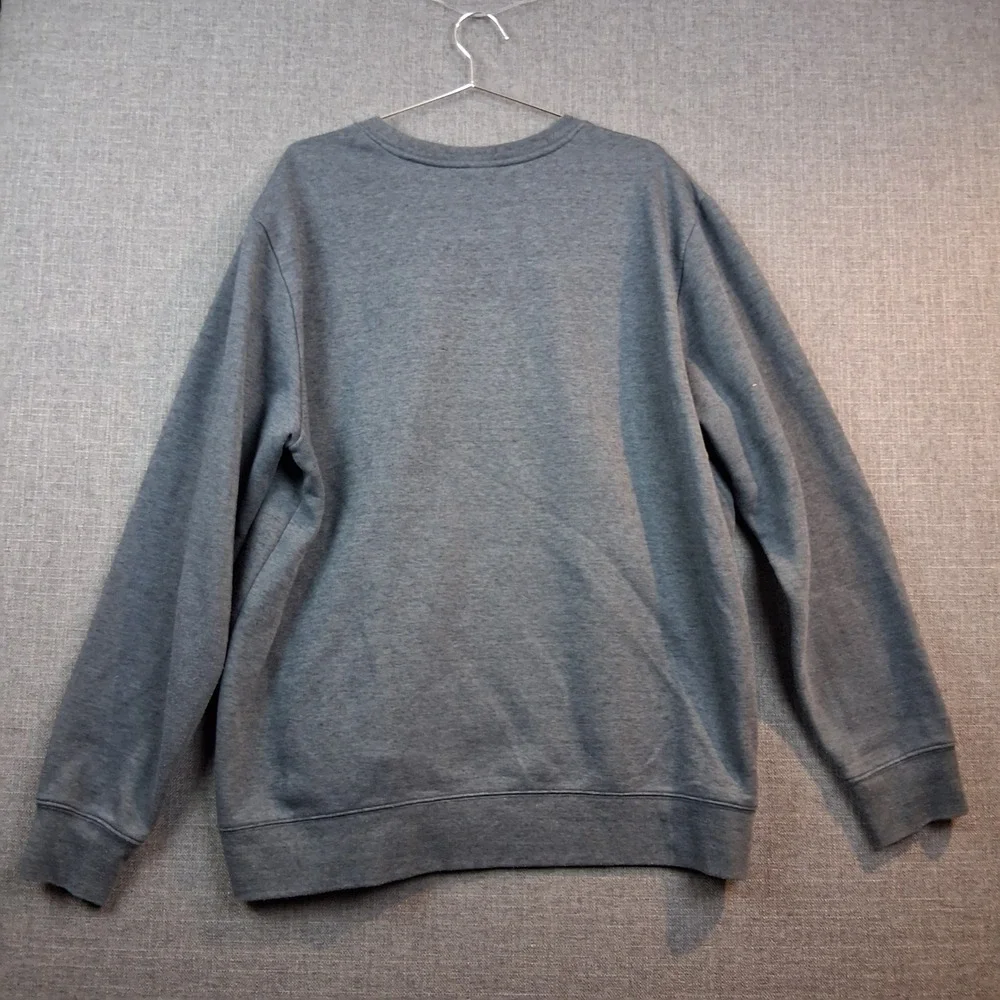 The North Face Mens XXL Heather Gray Crew Neck Logo Patch Sweatshirt Pullover